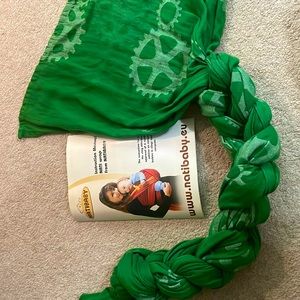 Natibaby Woven Baby Wrap in Green Gears Print